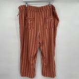 women Per Se Striped Linen Blend Salmon Pants 1X