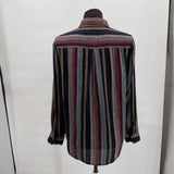 women Rails Striped Button Front Navy Blue Multi Top S