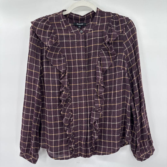 women Madewell Plaid Purple Top M