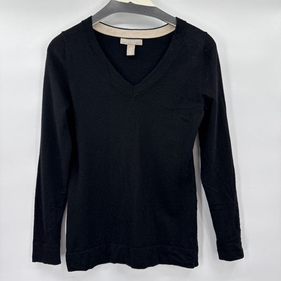 women Banana Republic Merino V Neck Black Sweater S