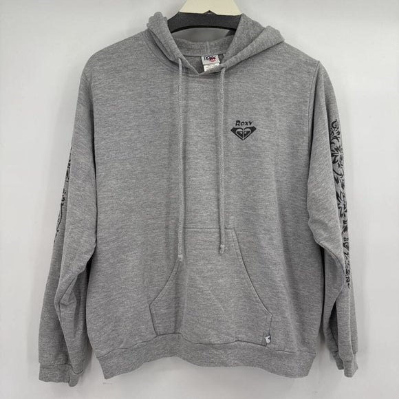 women Roxy Branded Hoodie Gray Sweatshirt L