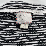 women Anthropologie Striped and Embroidered Black & White Top S