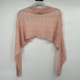 women Zara Cropped Pointelle Knit Pink Top M