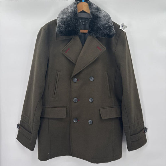 men International Concepts Double Breasted Pea Coat Olive Coat M