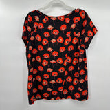 women Cabi Poppy Floral Black Top M