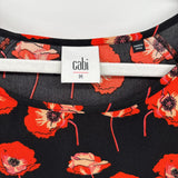 women Cabi Poppy Floral Black Top M