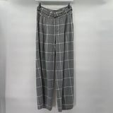 women Hello Nite NWT Wide Leg Belted Plaid Gray Pants XS