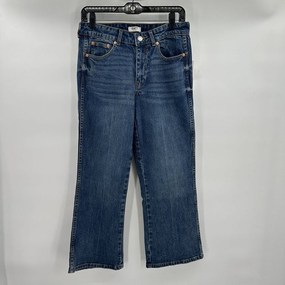 women oat Mid Rise Cropped Mini Flare Blue Nomad Jeans 26/2