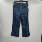 women oat Mid Rise Cropped Mini Flare Blue Nomad Jeans 27/4