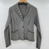 women XCVI NWT Inglebert Snakeskin Blazer Icey Gray Jacket M