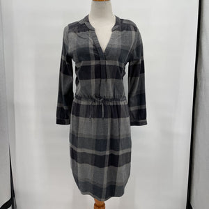 women Prana NWT Loop to Pines Plaid Flannel Gray Dress XS