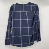 women Carve NWT Dylan Twill Windowpane Check MSRP $74 Navy Blue Top S