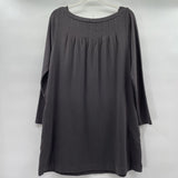 women Hello Nite NWT Pleated Terry Knit Dress MSRP $128 Ebony Gray Dress S