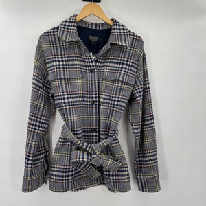 women Pendleton NWT West End Shirt Jacket MSRP $349 Navy Plaid Jacket L