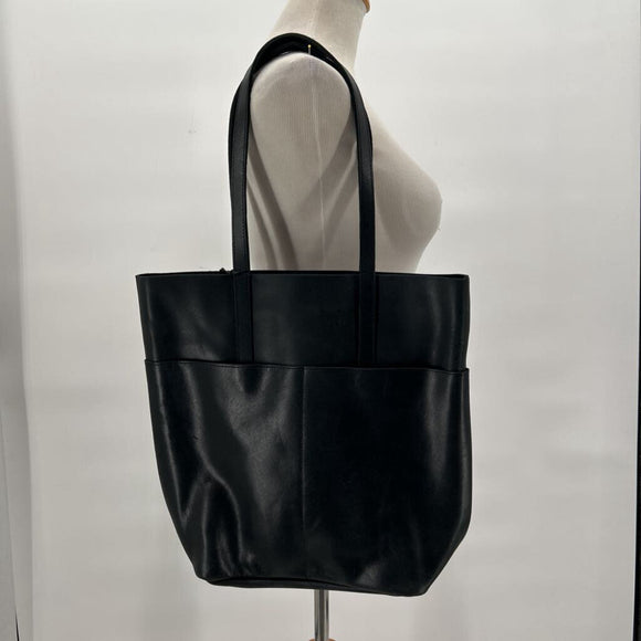 women Able Selam Magazine Leather Tote Black Purse