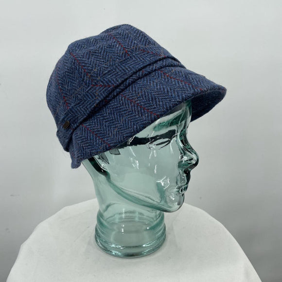 women Mucros NWT Plaid Newsboy Blue Hat