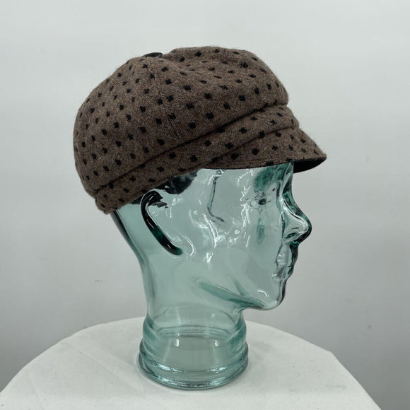 women rocks and salt NWT Newsboy Polka Dot Wool Brown Hat