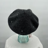 women San Diego Hat Co NWT Touch of Glam Beret Charcoal Gray Hat