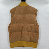 men Sean John Reversible Merino & Suede Vest Tan Yellow Jacket XXL