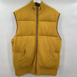 men Sean John Reversible Merino & Suede Vest Tan Yellow Jacket XXL