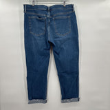 women Gap Cropped Girlfriend Mid Rise Blue Jeans 32/14