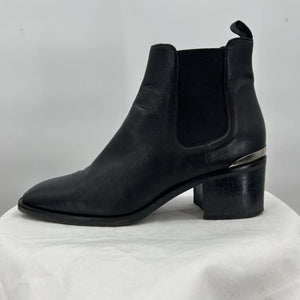 women Ma&Lo Leather Boots Black Shoes 39/8.5