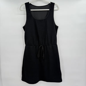 women Textured Knit Black Day Dress L