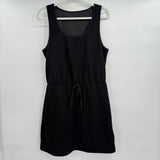 women Textured Knit Black Day Dress L