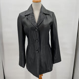 women JLC New York Leather Black Jacket M