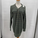 women Prana Striped Sweater Dress Green Day Dress M