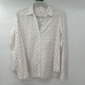 women Gap Button Front White Top M