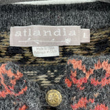 women Atlandia Wool Fair Isle Gray Multi Sweater L