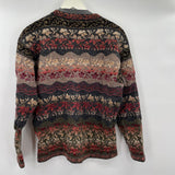 women Atlandia Wool Fair Isle Gray Multi Sweater L