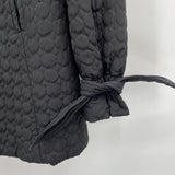 women Betsey Johnson Quilted Ruffled Black Coat M