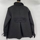 women Betsey Johnson Quilted Ruffled Black Coat M