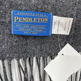 women Pendleton Wool Made in USA Grey Scarf