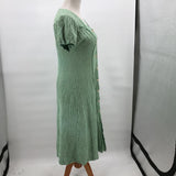 women 90s Vintage Textured Knit Green Day Dress S