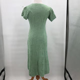 women 90s Vintage Textured Knit Green Day Dress S