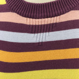 women Pact Organic Striped Organic Cotton Eggplant Purple Multi Sweater L