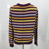 women Pact Organic Striped Organic Cotton Eggplant Purple Multi Sweater L