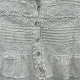 women Margaret O'Leary Swiss Dot & Lace Whie Top S