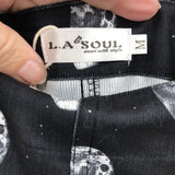 women L.A. Soul NWT Moon Print Overalls Black and White Pants M