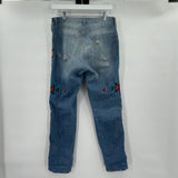 women MM Vintage Embroidered Blue Jeans 27/4