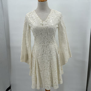 women Amelia Lace Bell Sleece Cream Day Dress 6