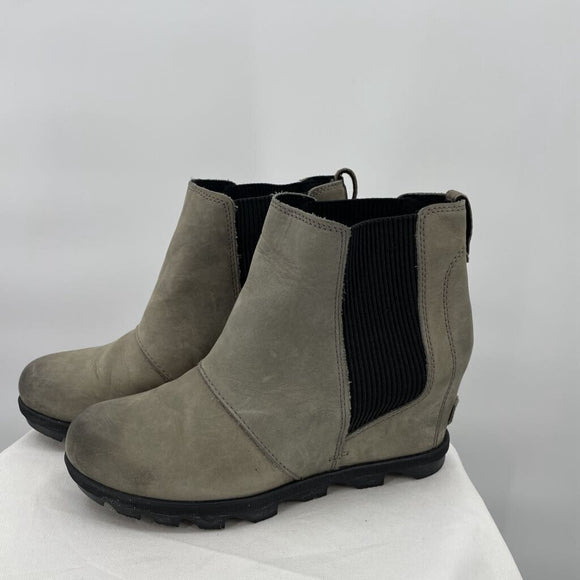 women Sorel Joan of Arctic Wedge II Booties Olive Green Shoes 9