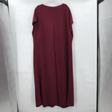 women Pleated Bust Maroon Day Dress 3X