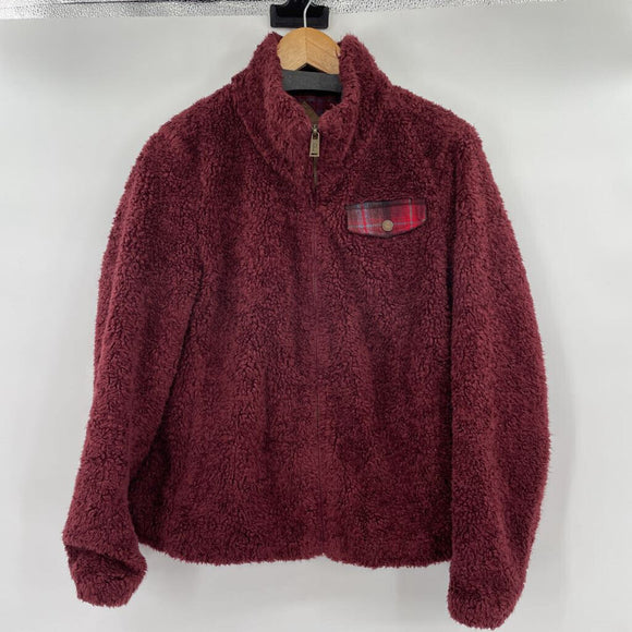 women Pendleton Sherpa Zip Up Burgundy Jacket M