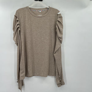 women Exclusive Long Sleeve Tan Knit Top XXL