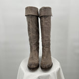 women Frye OTK Jane Distressed Cuff Boots Taupe Shoes 9