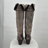 women Frye OTK Jane Distressed Cuff Boots Taupe Shoes 9